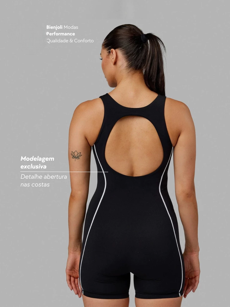 Macaquinho Fitness Hidroginástica ZERO TRANSPARÊNCIA com Bolso – Poliamida Premium