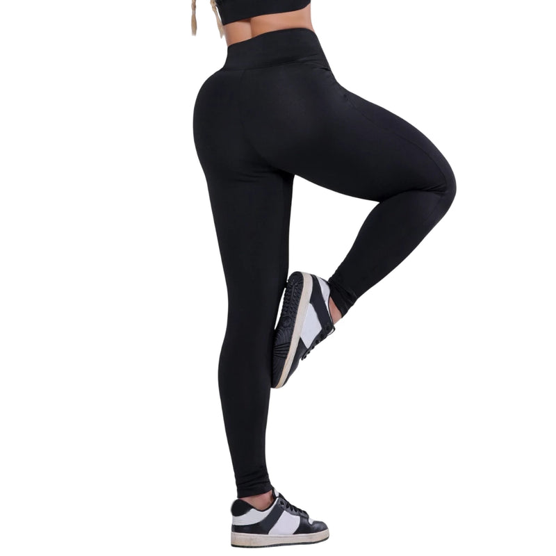 Calça Legging Fitness Grace Preta – Segurança, Estilo e Zero Transparência!