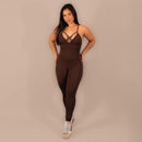 Macacão Fitness Feminino Empina Bumbum Decote Strappy