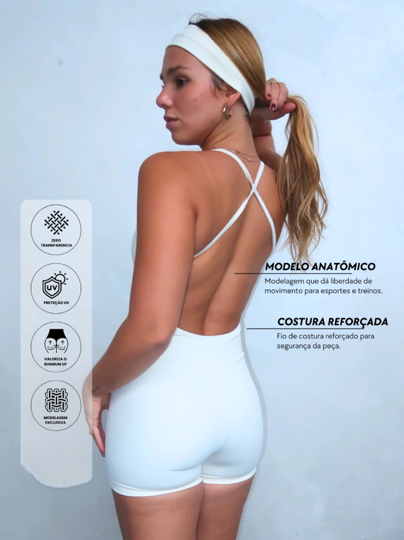 Macaquinho Academia Costas – Estilo, conforto e performance em um só look